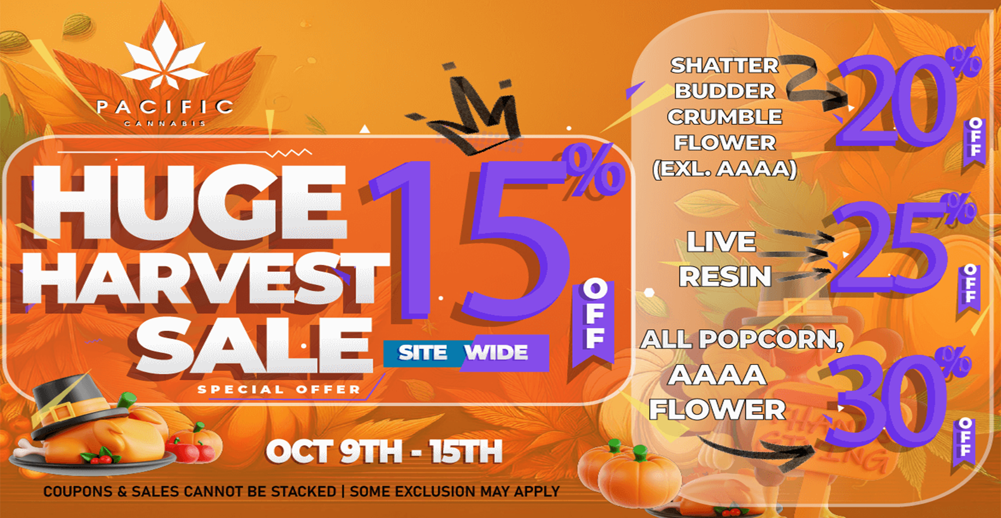 Huge Harvest Sale Banner